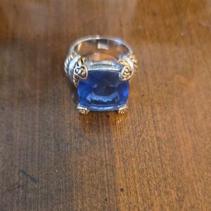 Elegant Blue Silver Ring